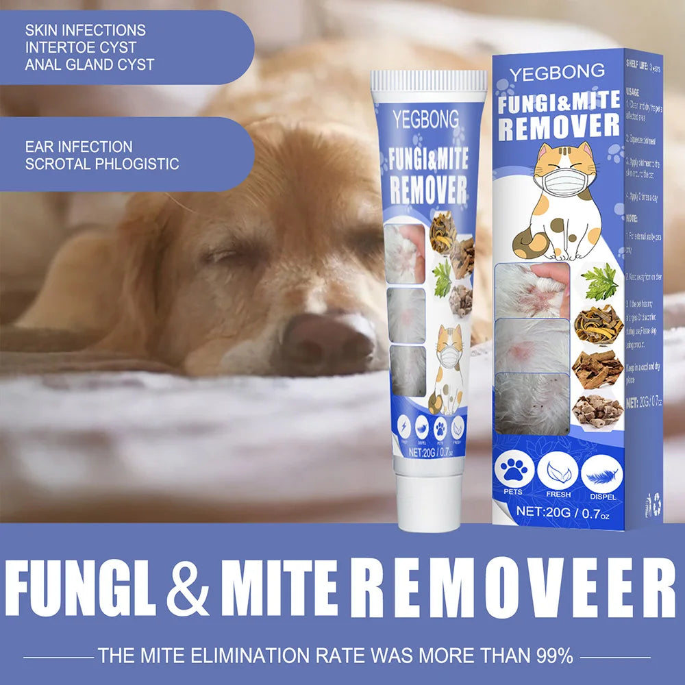 Pomada Antiparasitaria de 20g para Perros y Gatos, Tratamiento Antiparasitario, Alivio de Picazón, Crema para Eliminar Ácaros en Cachorros, Productos para Mascotas