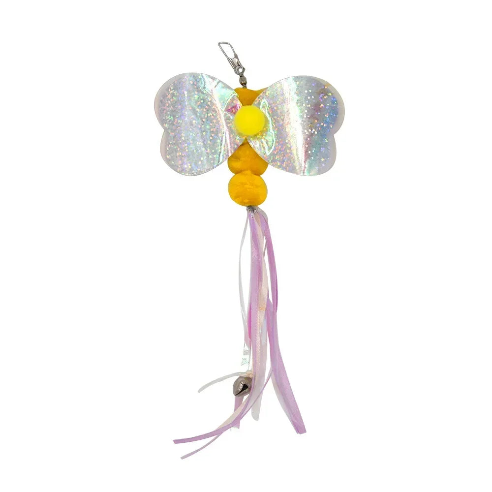 Accesorios de juguete de plumas para gatos, juguete de gusano de pájaros postizos con campana, juguetes para gatos, repuesto interactivo, pelota de espuma para entrenamiento