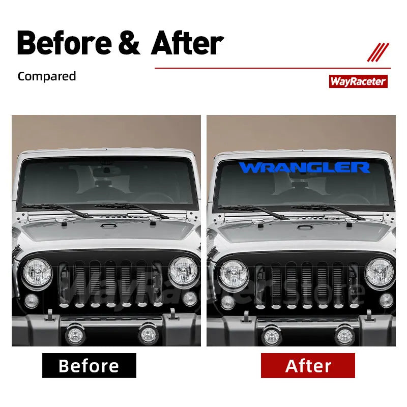 1 unidad de pegatina de vinilo para parabrisas delantero de coche, pegatina creativa para ventana de parabrisas para Jeep Wrangler JK JL TJ YJ CJ, accesorios ilimitados