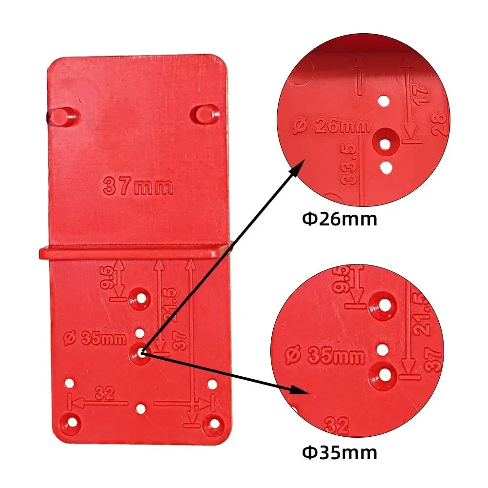 Plantilla para perforar bisagras 26/35/40 mm para puertas de muebles