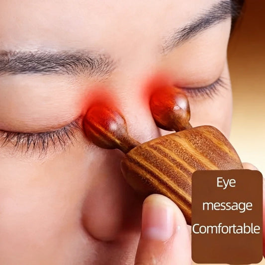 1/2 piezas Masajeador facial de sándalo para nariz y rostro - Herramienta de alivio ocular y masaje facial de meridianos con diseño de caracol