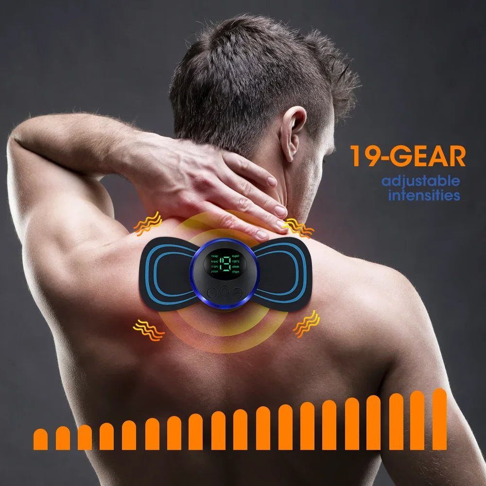 Masajeador de cuello eléctrico EMS, Estimulador de masaje muscular EMS, instrumento de baja frecuencia, parches para espalda, Cervical y pantorrilla, Mini dispositivo para articulaciones