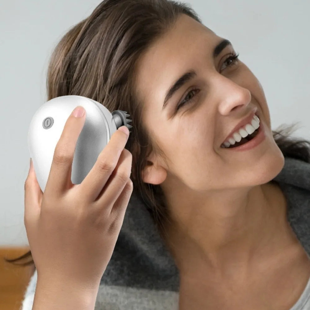 Masajeador muscular, masajeador de cabeza eléctrico, cuero cabelludo, relajación, vibración, masajeador de cuero cabelludo, amasado, máquina de masaje de cabeza recargable para mujeres/hombres