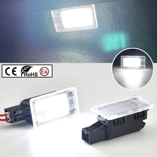 2x luz LED de bienvenida para puerta de reposapiés de cortesía, lámpara Led para maletero para Volvo C30 V50 S60 S60L V40 S40 S80 V60 XC60 XC70 XC90