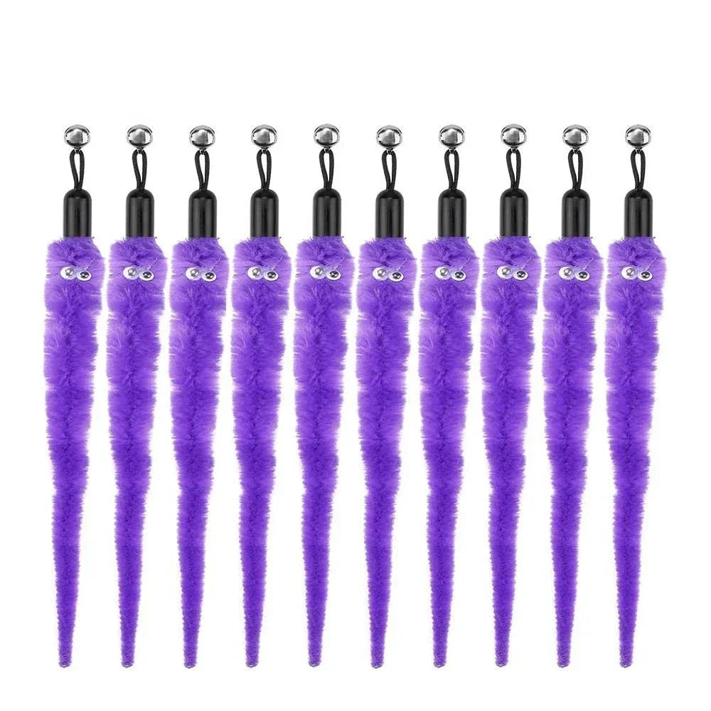 Accesorios de juguete de plumas para gatos, juguete de gusano de pájaros postizos con campana, juguetes para gatos, repuesto interactivo, pelota de espuma para entrenamiento