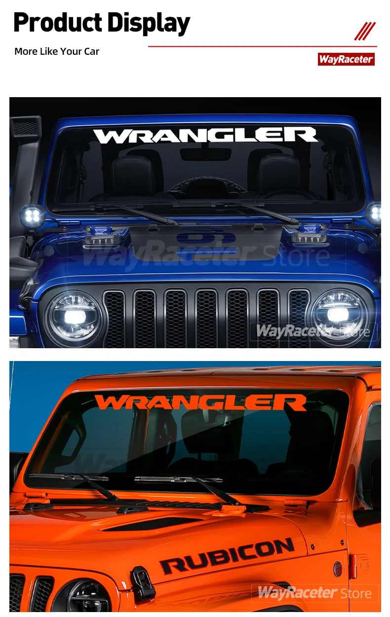 1 unidad de pegatina de vinilo para parabrisas delantero de coche, pegatina creativa para ventana de parabrisas para Jeep Wrangler JK JL TJ YJ CJ, accesorios ilimitados