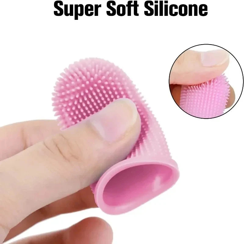 Kit de Cepillo Dental de Silicona No Tóxico para Mascotas, Herramienta de Limpieza Dental para Perros, Gatos y Cachorros, Eliminación de Sarro, Cuidado del Mal Aliento