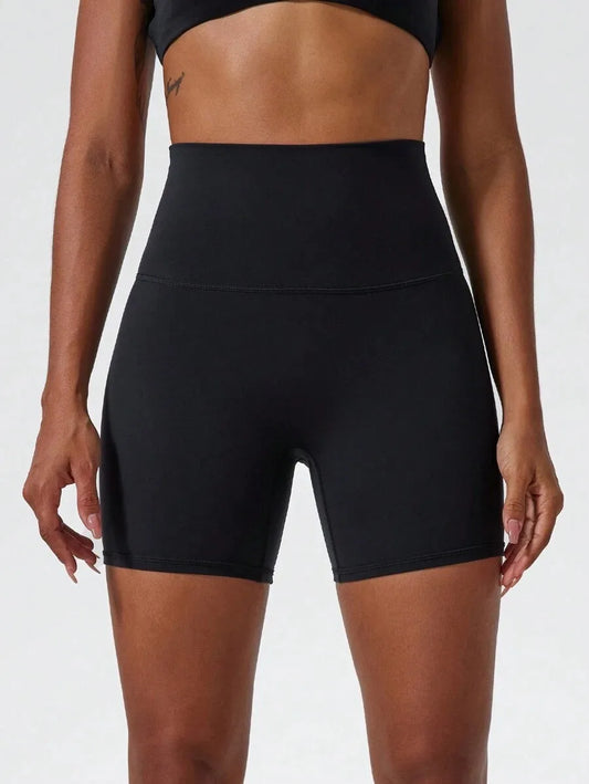 Pantalones cortos elásticos de cintura alta para mujer, pantalones cortos adelgazantes de entrenamiento de verano, diseño sexy que levanta los glúteos, estilo informal y versátil, Bla