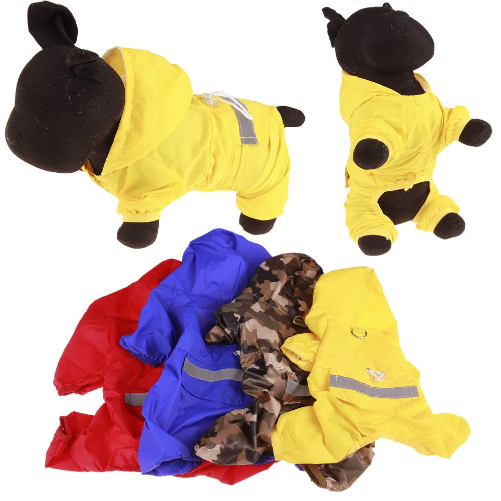 Chubasquero informal para perro y gato, chaqueta impermeable para exteriores, mono con capucha, suministros para mascotas