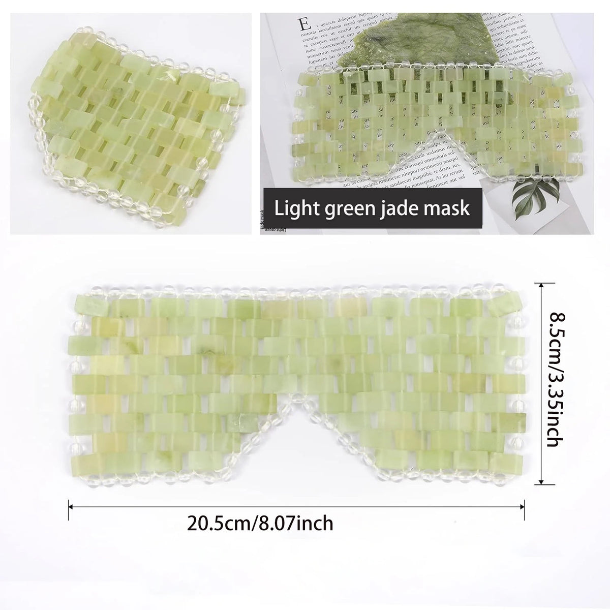 Mascarilla Facial de ojos de Jade, masajeador refrescante para dormir, mascarilla Facial y peine Guasha para raspar el cuero cabelludo, herramienta de masaje Facial, herramienta de belleza para SPA