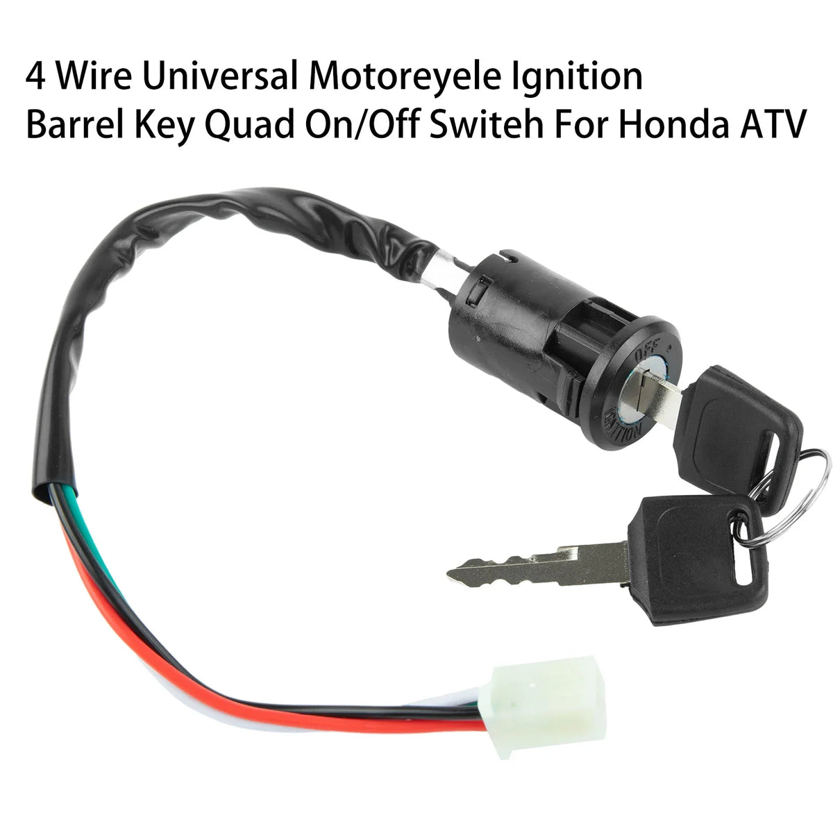 Interruptor de encendido para motocicleta de 4 cables con 2 llaves