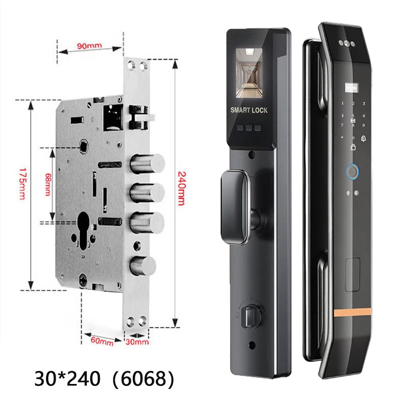 Cerradura de puerta inteligente 3D, reconocimiento biométrico, huella dactilar, contraseña, tarjeta IC, aplicación Wifi, desbloqueo para casa y apartamento
