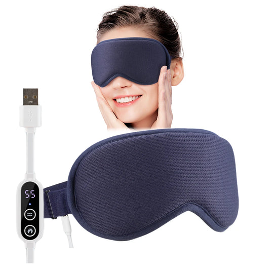 Máscara de ojos de compresión caliente con carga USB, alivio de ojos secos, masaje calentado, máscara de ojos de vapor con Control remoto, sombra de ojos para dormir en la oficina