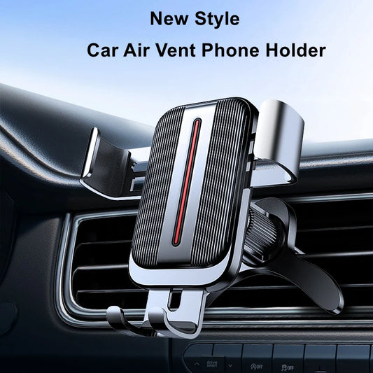 Nuevo soporte mejorado para teléfono con salida de aire para coche, soporte para teléfono con bloqueo automático por gravedad, soporte para coche con rotación Vertical de aleación de aluminio
