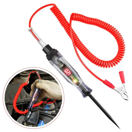 Probador de circuito de voltaje para coche y camión, herramientas automáticas de 6V y 24V, sonda de diagnóstico para coche, pluma de prueba, bombilla, herramientas de pluma de medición eléctrica