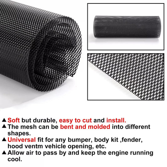 Parrillas de carreras de ventilación de capó Universal, parrilla de malla hexagonal de panal de 120x40cm, alerón de plástico ABS, rejillas de ventilación para parachoques, accesorios para automóviles