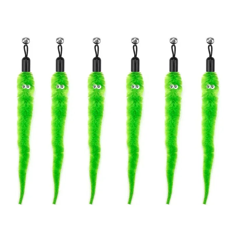 Accesorios de juguete de plumas para gatos, juguete de gusano de pájaros postizos con campana, juguetes para gatos, repuesto interactivo, pelota de espuma para entrenamiento