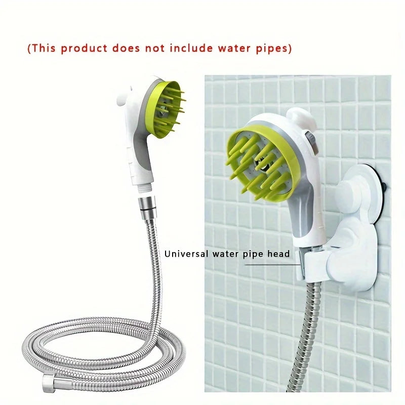 1 unidad de cepillo de masaje para cabezal de ducha con pulverizador de baño para mascotas, guante para perros, suministros de baño, tienda de mascotas, accesorios para perros al por mayor