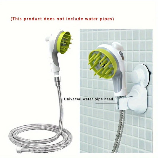 1 unidad de cepillo de masaje para cabezal de ducha con pulverizador de baño para mascotas, guante para perros, suministros de baño, tienda de mascotas, accesorios para perros al por mayor