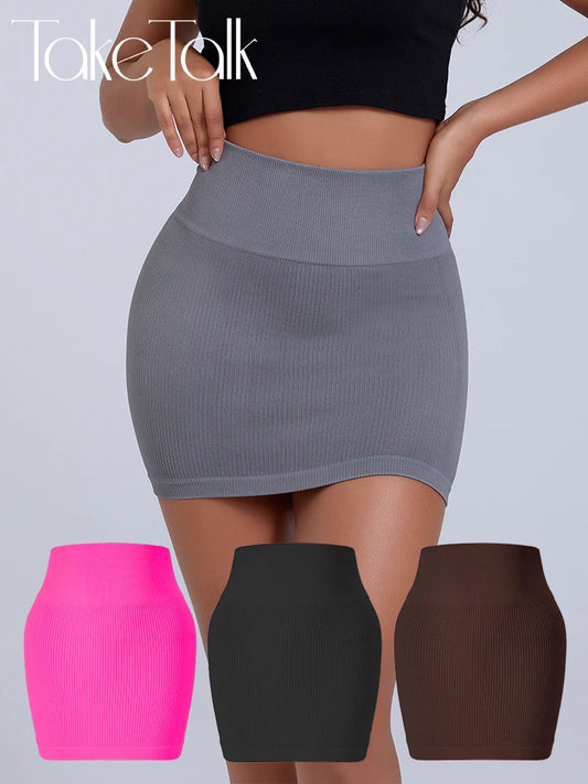 Falda corta coreana versátil, Color sólido, fina, elástica, de cintura alta, Vintage, Sexy, ajustada, combina con todo, minifalda informal nueva