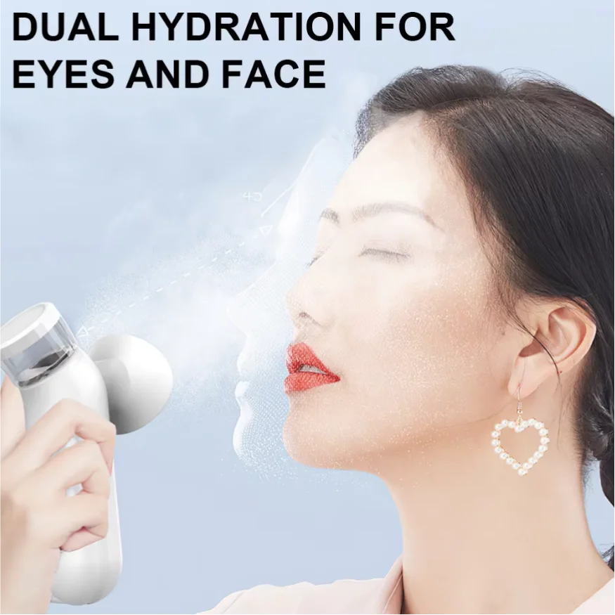 Masajeador Eléctrico para Ojos con Vaporizador Nano Humectante, Dispositivo de Masaje Ocular para Ojos Secos, Humidificador para el Cuidado de los Ojos