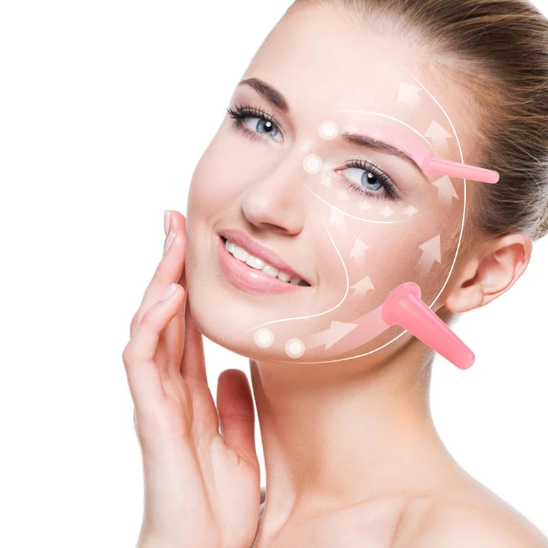 Juego de ventosas faciales de silicona, Kit de tazas de masaje al vacío, taza de masaje Facial de silicona Natural, herramienta de belleza antienvejecimiento, 4 Uds.
