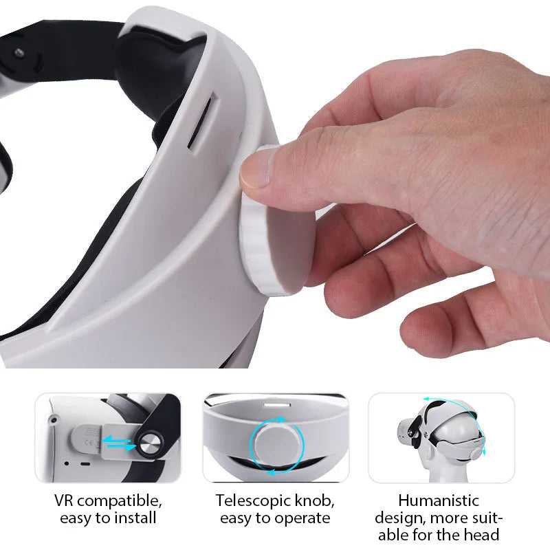 Correa para la cabeza ajustable para gafas Oculus Quest 2 VR, accesorios para la cabeza ajustables, cómodos y reemplazables