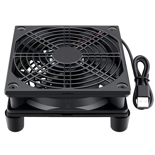 Ventilador de refrigeración para enrutador, Enfriador de PC DIY, TV Box, inalámbrico, silencioso, DC 5V, alimentación USB, ventilador de 120mm, 12CM con tornillos, red protectora