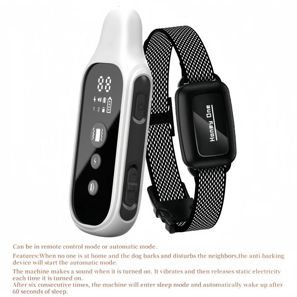 Collar de Adiestramiento Eléctrico para Perros de 3300 Pies de Alcance, Desmontable, Recargable, Antiladridos, con Vibración y Control Remoto + Automático