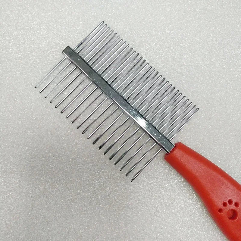 Peine de dos caras para perros, cepillo para quitar el pelo, peine para pulgas, suministros para gatos y mascotas, herramienta de limpieza de peine de dientes finos, cepillo para piojos para perros