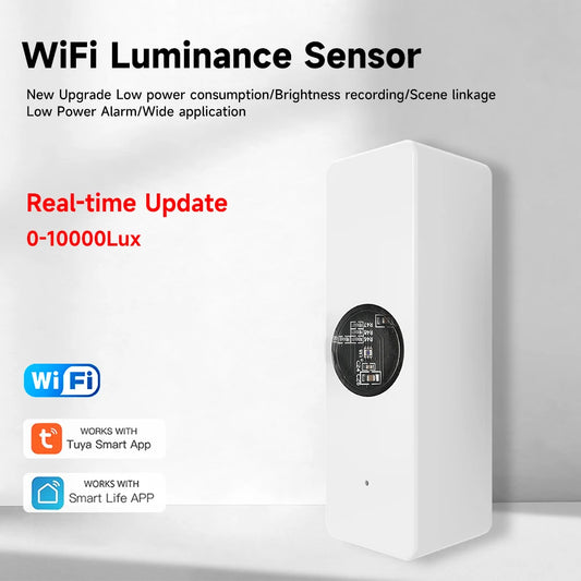 Tuya-Sensor de luz Wifi, Detector de brillo de iluminación, automatización del hogar con dispositivo Smart Life, conexión Tuya