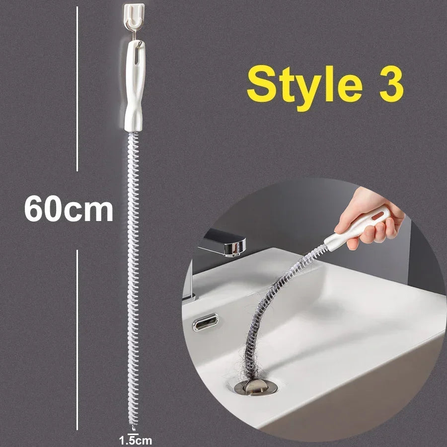 cepillo limpiador de tuberías flexible con mango de madera