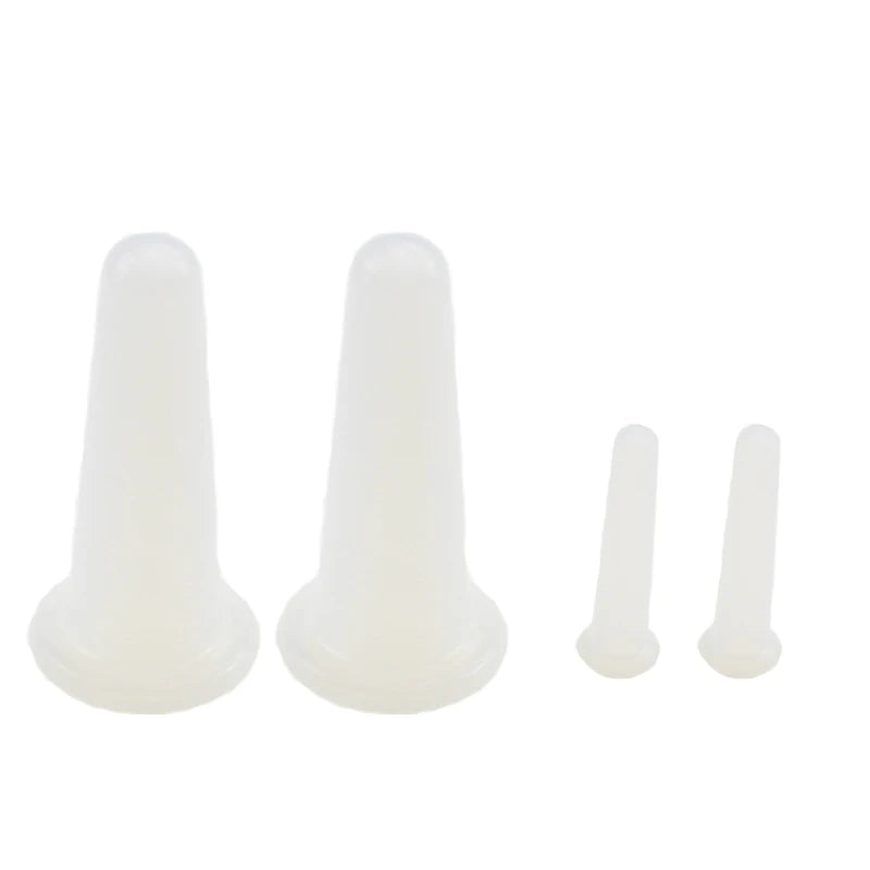 Juego de ventosas faciales de silicona, Kit de tazas de masaje al vacío, taza de masaje Facial de silicona Natural, herramienta de belleza antienvejecimiento, 4 Uds.