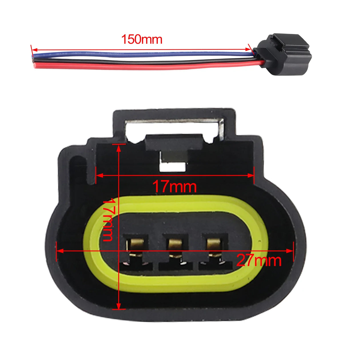 2 Paquetes de Conectores H13 9008 de 3 Pines, Conector de Cable para Faros Delanteros H13, Conector de Bombilla de Luz Delantera de 12V CC para Reparación de Vehículos Ford