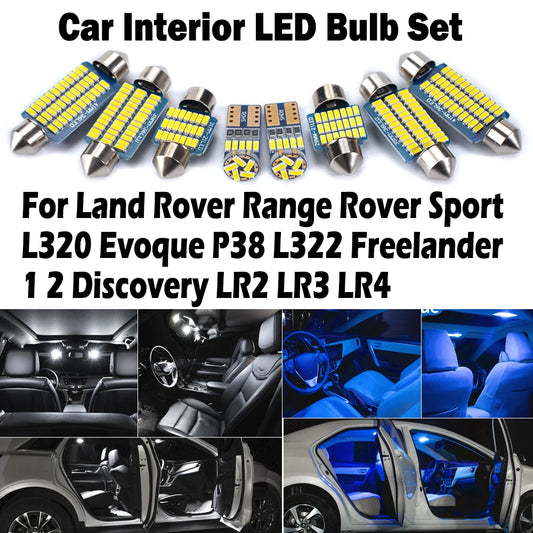 Kit de luz LED de mapa Interior de coche Canbus para Land Rover Range Rover Sport L320 Evoque P38 L322 Freelander 1 2 Discovery LR2 LR3 LR4