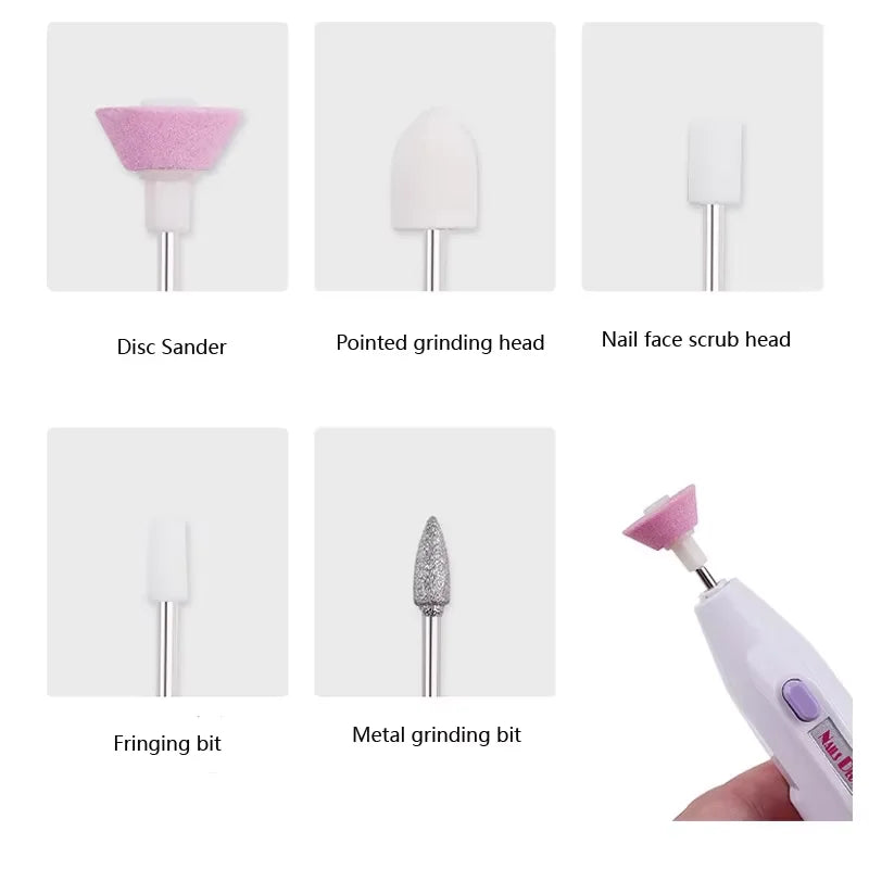 Taladro eléctrico para uñas mini portátil para manicura y pedicura