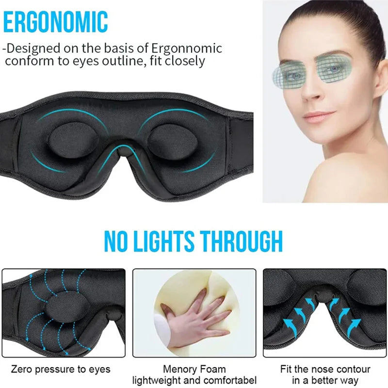 Máscara para dormir Bluetooth 3D con auriculares y música