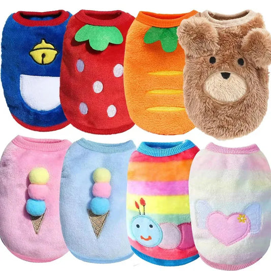 Ropa bonita para perros, chaleco de invierno para perros pequeños, gatos, suéter cálido para mascotas, chaqueta acolchada de Franela suave para cachorros, suministros de accesorios para perros Xxs