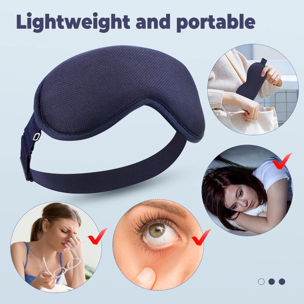 Máscara de ojos de compresión caliente con carga USB, alivio de ojos secos, masaje calentado, máscara de ojos de vapor con Control remoto, sombra de ojos para dormir en la oficina