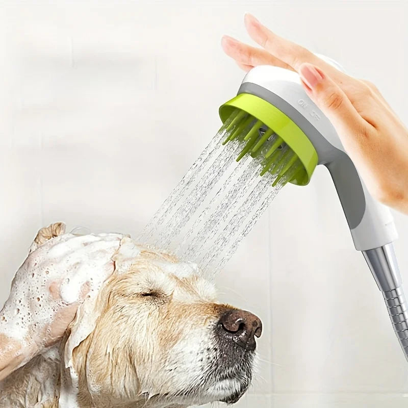 1 unidad de cepillo de masaje para cabezal de ducha con pulverizador de baño para mascotas, guante para perros, suministros de baño, tienda de mascotas, accesorios para perros al por mayor