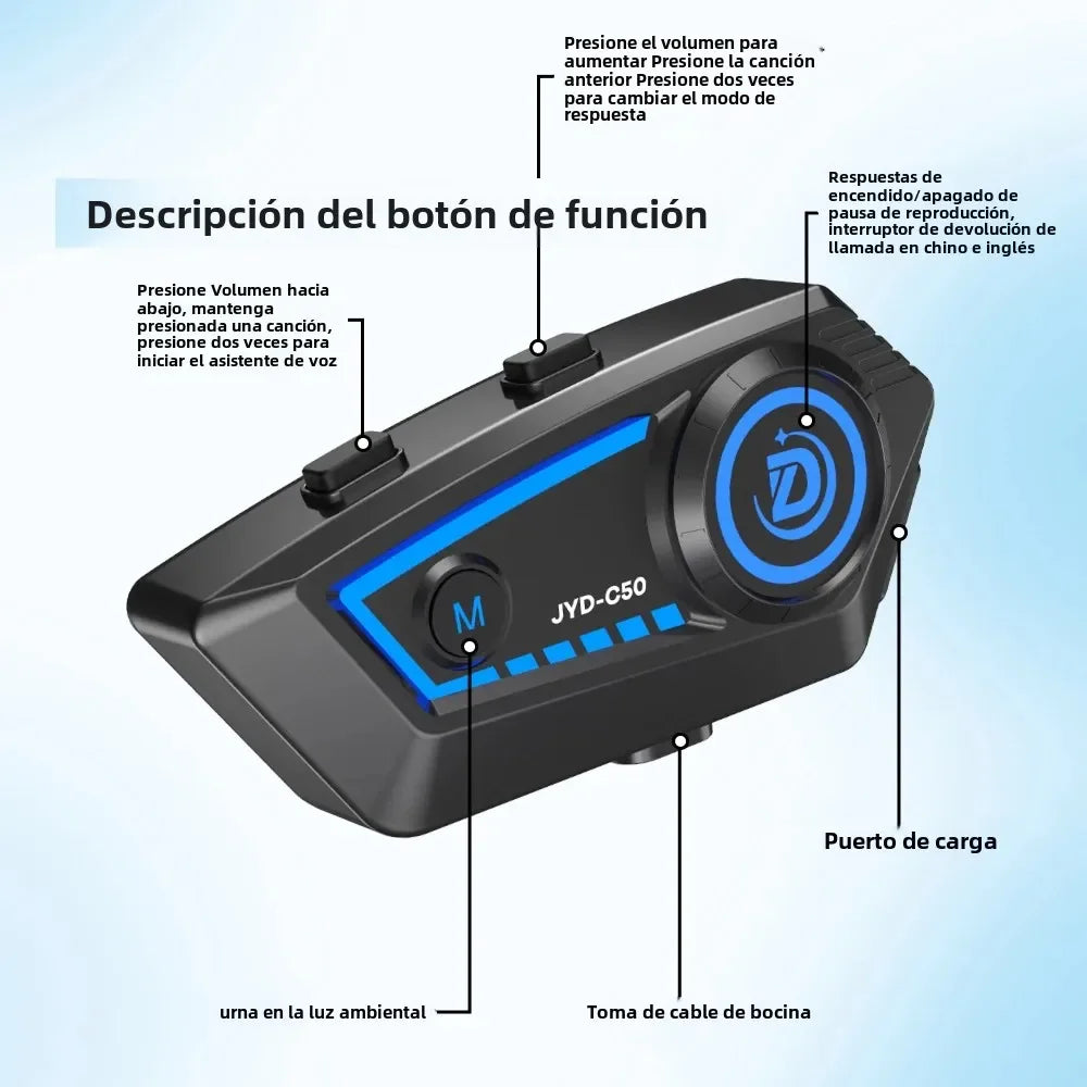 Auriculares Bluetooth para casco de moto KEBIDUMEI con Bluetooth 5.4