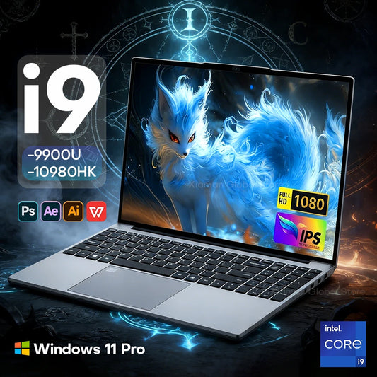 Portátil para juegos de 15.6 pulgadas, Intel Core i9 10980HK/9900U, Windows 11, PC Gamer, 16 GB de RAM, desbloqueo por huella dactilar, portátil con retroiluminación.