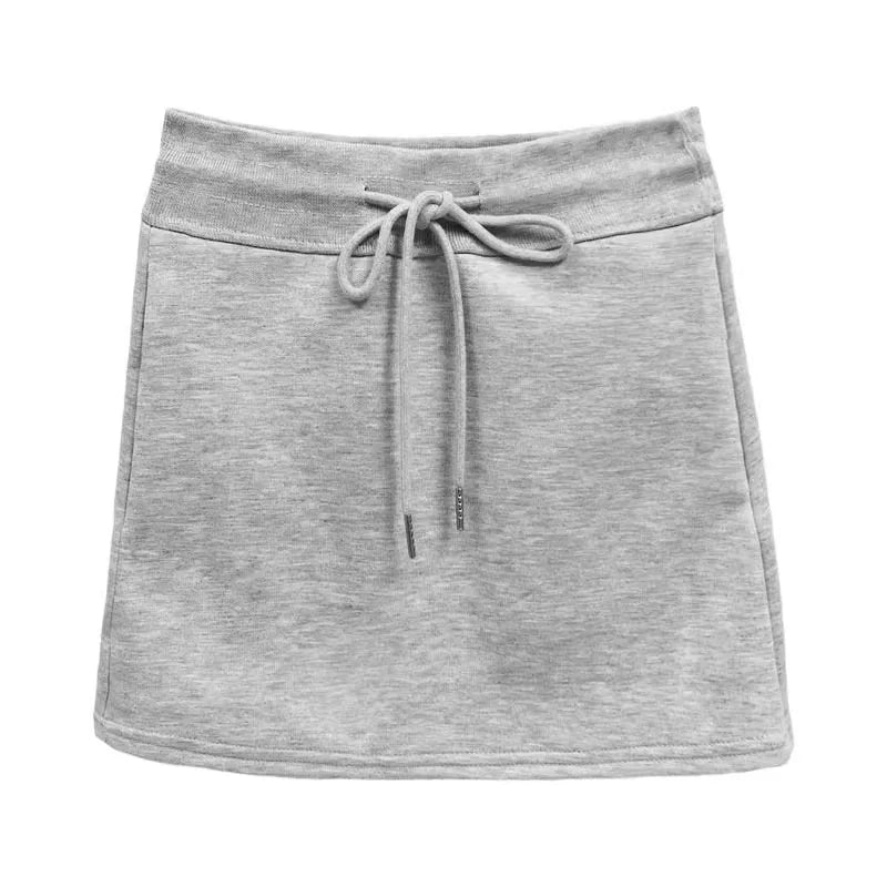 Falda corta deportiva gris antideslumbrante para mujer, falda corta de cintura alta para abrazar la cadera, pantalones y falda cómodos