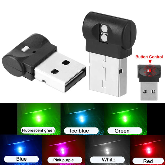 DIY luces decorativas de ambiente Interior de coche LED 7 colores RGB Mini lámpara USB caravana accesorios automotrices decoración de fiesta Camping