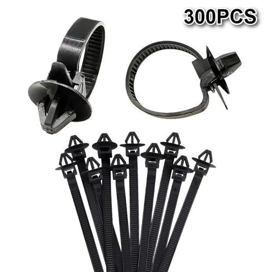 10-300 Uds. Bridas para cables de nailon para coche, Clips de sujeción fijos, correa de sujeción para manguera de coche, bridas para cables de nailon autoblocantes