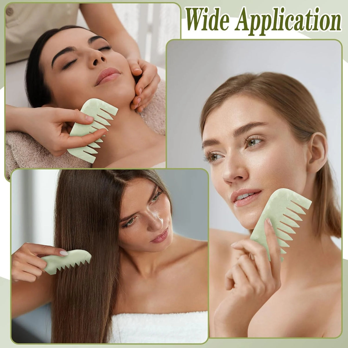 Mascarilla Facial de ojos de Jade, masajeador refrescante para dormir, mascarilla Facial y peine Guasha para raspar el cuero cabelludo, herramienta de masaje Facial, herramienta de belleza para SPA