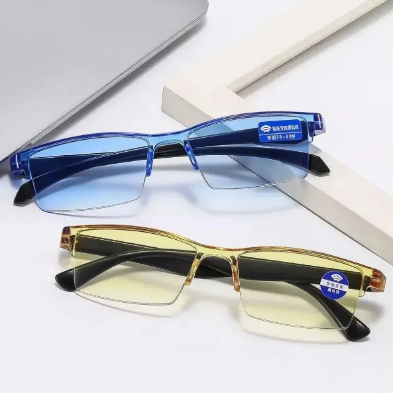Gafas de lectura inteligentes con zoom automático, ultraligeras, sin montura, antirrayos azules, protección óptica contra la luz azul, unisex