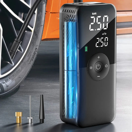 CARSUN-Inflador de neumáticos recargable, bomba de aire portátil, compresor Digital inalámbrico, inflador de neumáticos de coche para bolas de bicicleta y motocicleta