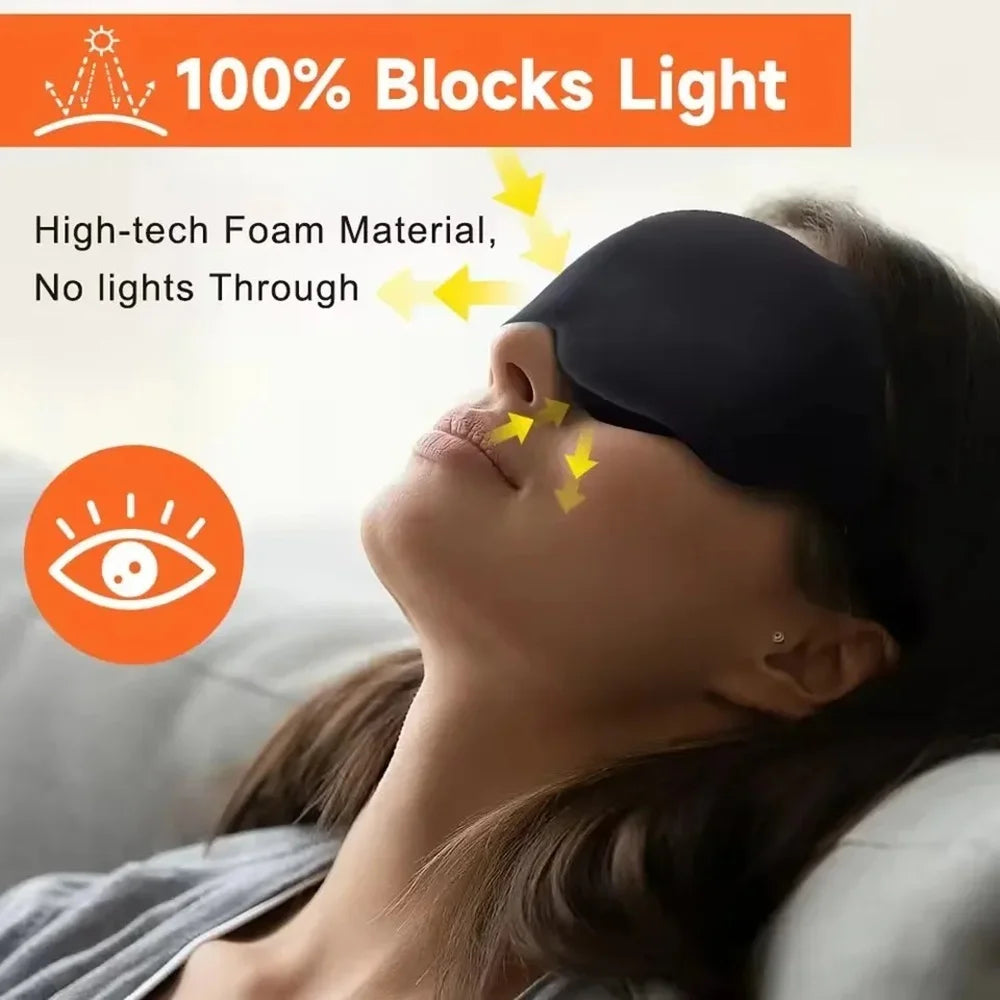 Antifaz 6D para Dormir, Bloquea la Luz, Ayuda para Dormir, Antifaz de Espuma Viscoelástica Suave, Antifaz para Siesta, Parche para Ojos