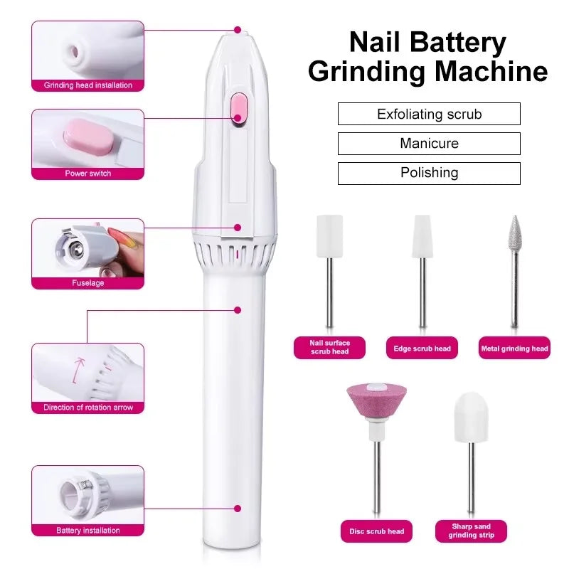 Taladro eléctrico para uñas mini portátil para manicura y pedicura